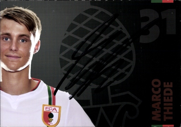 Autogrammkarte Fußballer Marco Thiede, FC Augsburg, Autogramm