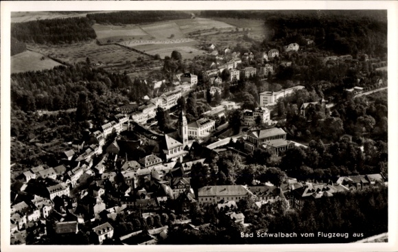 Postcard Bad Schwalbach im Taunus, Bad Schwalbach from the plane