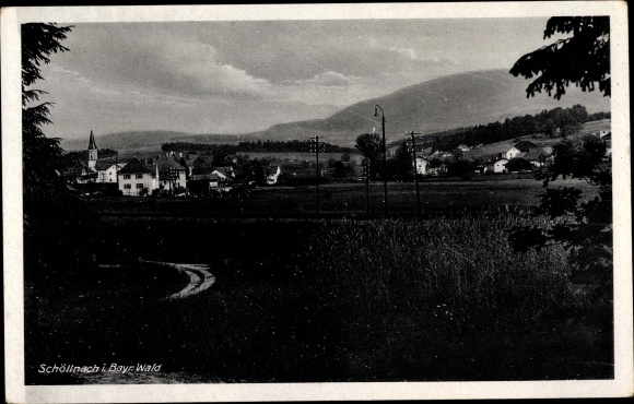 Postcard Schöllnach in Lower Bavaria, town view