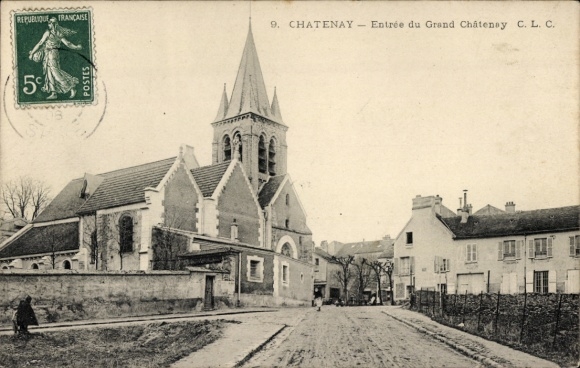 Postcard Chatenay Hauts-de-Seine, Church
