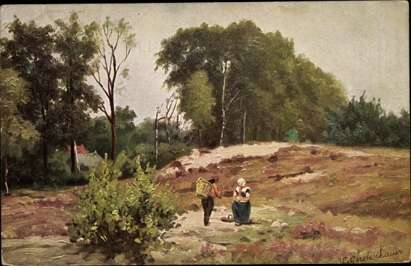 Artist PC Gerstenhauer, Johann Georg, Dutch motif, heathland landscape
