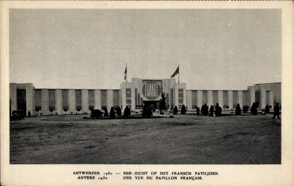 Postcard Antwerp Flanders, World Exhibition 1930, view of the French pavilion