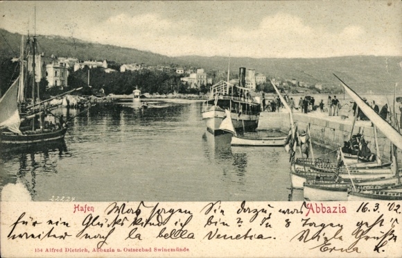 KP Opatija Abbazia Croatia, rejs statkiem po porcie