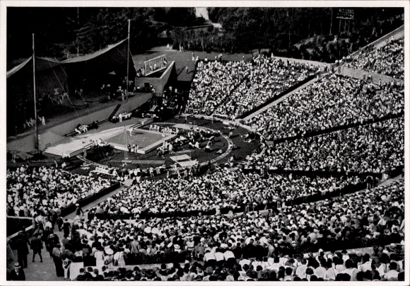 Collector's card Olympia 1936, Dietrich Eckart open-air stage, gymnastics competitions