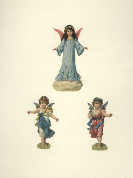 3 wafer angels, approx. 10 x 5.5 cm and 8 x 5 cm