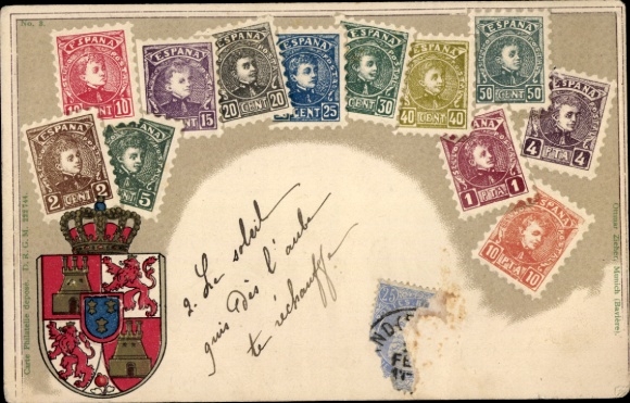 Reliëfstempels Ak Spanje, wapen, Ottmar Zieher