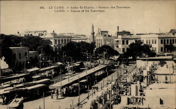 KP Cairo Kair Egipt, Ataba El Khadra, Statuons des Tramways, przystanek tramwajowy