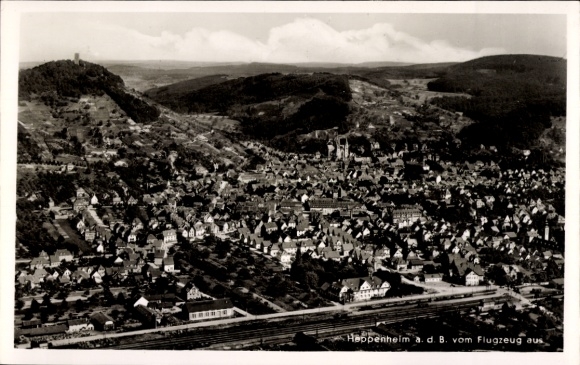 Ak Heppenheim an der Bergstraße, Fliegeraufnahme