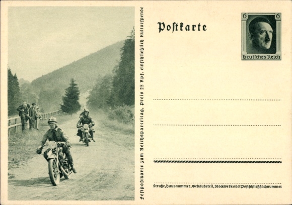 Postal stationery Postcard Krad Driver, NSKK, Motorcycles