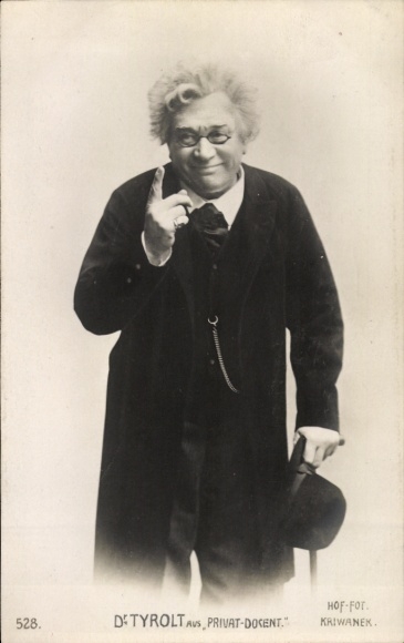 Foto Schauspieler und Schriftsteller Dr. Rudolf Tyrolt, Portrait, aus Privat Dozent