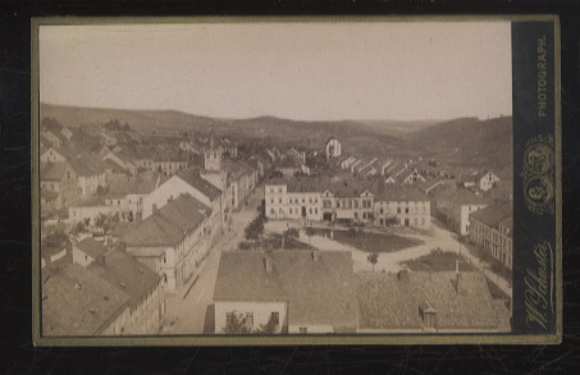 CdV Johanngeorgenstadt in the Ore Mountains Saxony, bird's perspective, market, church, row of houses
