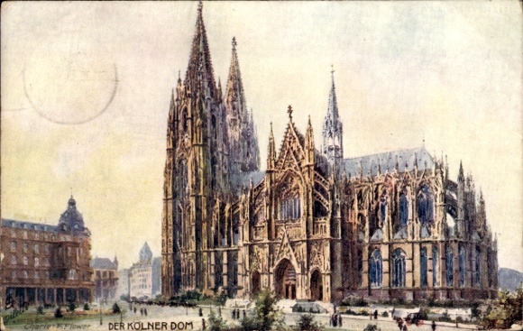 Artist Postcard Flower, Charles E., Cologne on the Rhine, The Cathedral, Oilette, Tuck 656