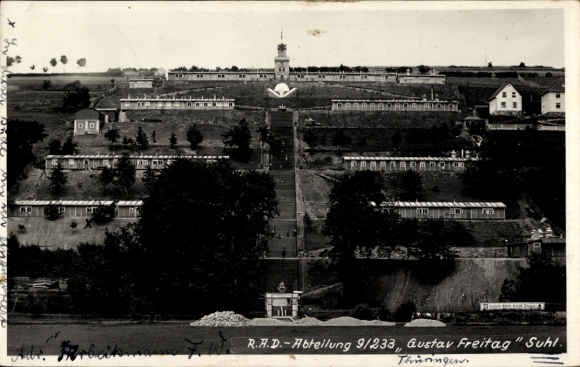 Postcard Suhl in Thuringia, RAD Department 9/233
