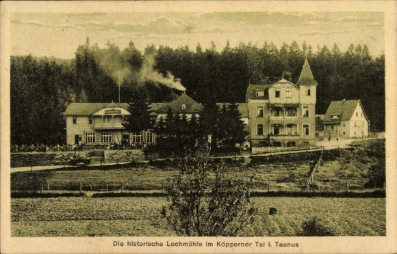 Postcard Köppern Friedrichsdorf im Taunus, Saalburg train station, Lochmühle