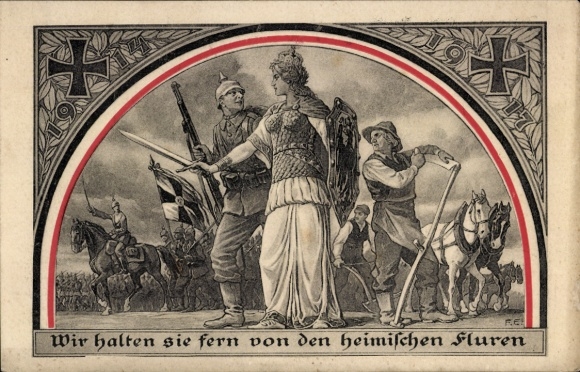 Artist Postcard We keep them away from the domestic corridors, soldiers, warriors, propaganda