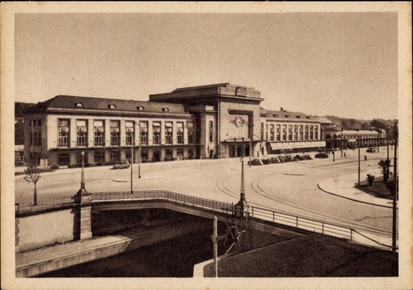 Ak Mulhouse Mülhausen Elsass Haut Rhin, Bahnhof