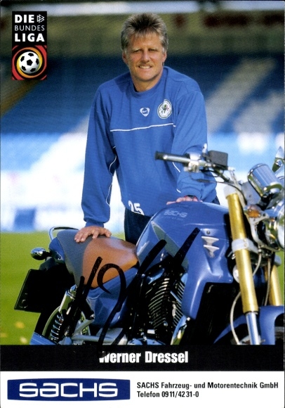 Autograph card Co-Trainer Werner Dressel, SpVgg Greuther Fürth, autograph