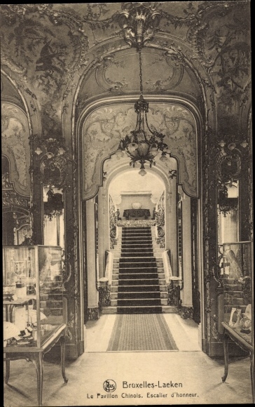 Postcard Laeken Brussels Brussels, Chinese Pavilion, main staircase
