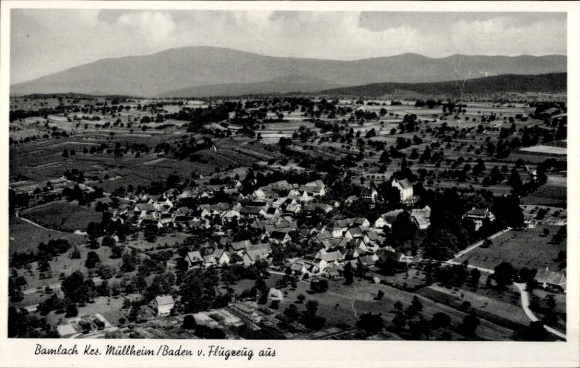 Postcard Bamlach Bad Bellingen in Baden, aerial photograph