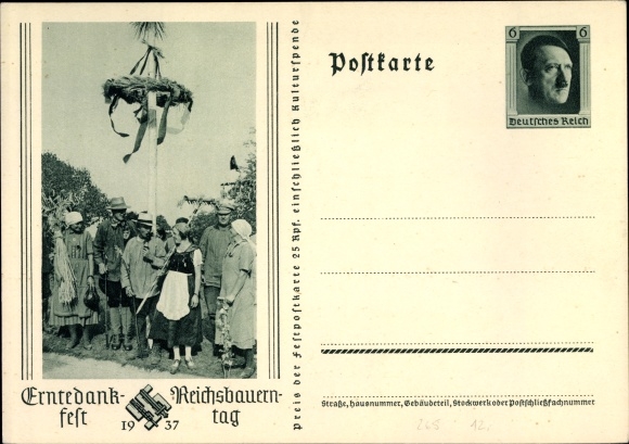 Briefkaart ansichtkaart Thanksgiving Day, Reichsbauerntag 1937