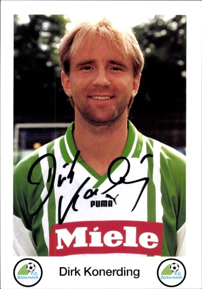 Autogrammkarte Fußballer Dirk Konerding, FC Gütersloh, Autogramm