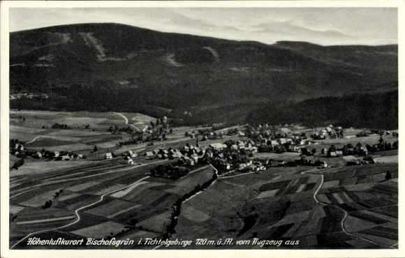 Ak Bischofsgrün im Fichtelgebirge, Fliegeraufnahme