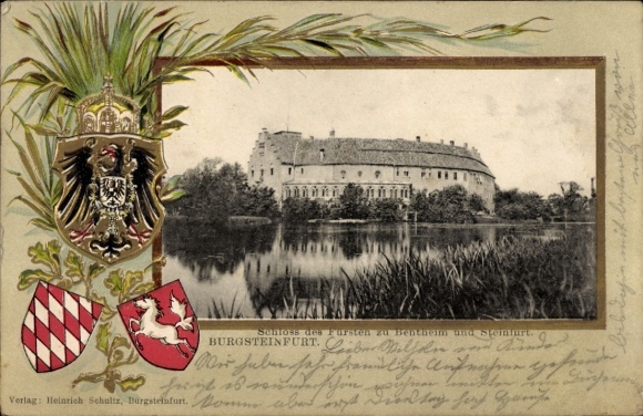 Präge Wappen Passepartout Ak Burgsteinfurt, Schloss des Fürsten zu Bentheim und Steinfurt