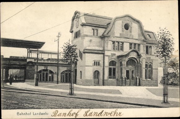 Ak Hamburg district Wandsbek district Eilbek, treinstation Landwehr
