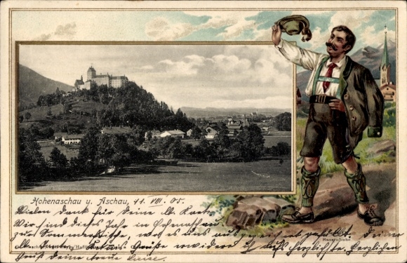 Embossed Postcard Hohenaschau Aschau im Chiemgau Upper Bavaria, general view