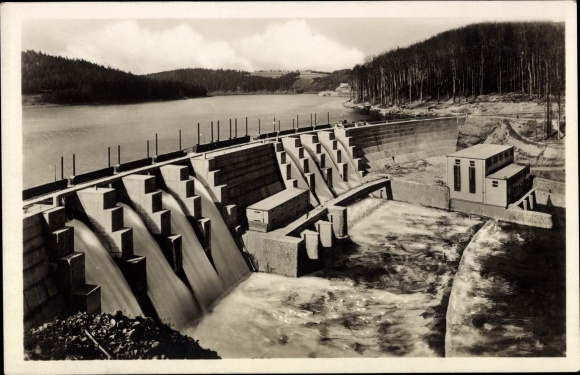 Ak Kriebstein Sachsen, Zschopau-dam, barrièremuur