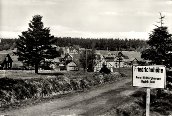 Postcard Friedrichshöhe near Hildburghausen in Thuringia, district of Suhl, partial view