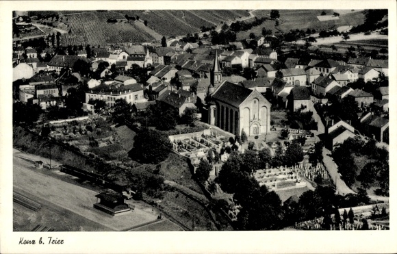 Postcard Konz on the Moselle, aerial photograph