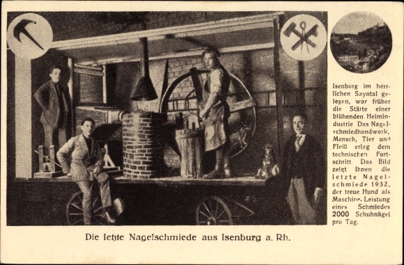PC Isenburg Westerwald Rhineland Palatinate, the last nail forge, moving truck