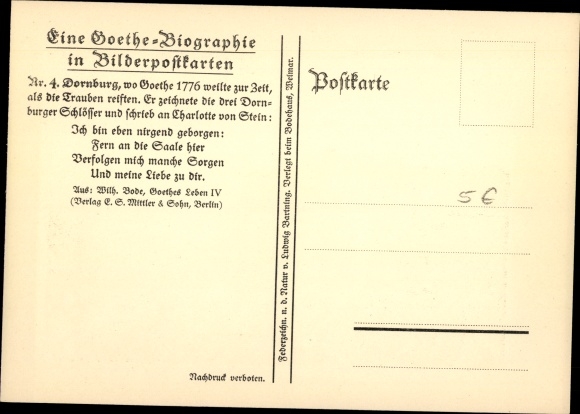 Artist PC Dornburg an der Saale Thuringia, Goethe biography in picture PCs, general view
