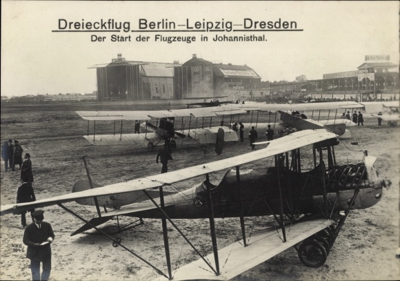 PC Berlin Treptow Johannisthal, triangular flight Berlin-Leipzig-Dresden, start of the aircraft
