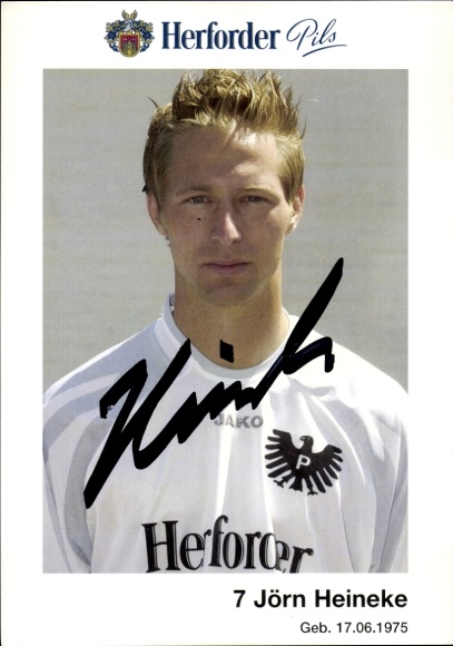 Autogrammkarte Fußballer Jörn Heineke, Preußen Münster, Autogramm