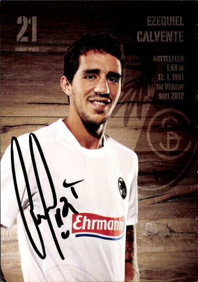 Autogrammkarte Fußballer Ezequiel Calvente, SC Freiburg, Autogramm