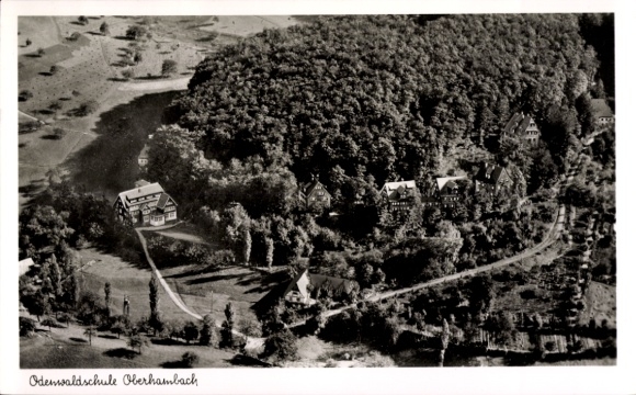 Ak Oberhambach Hambach Neustadt an der Weinstraße, Fliegeraufnahme, Odenwaldschule