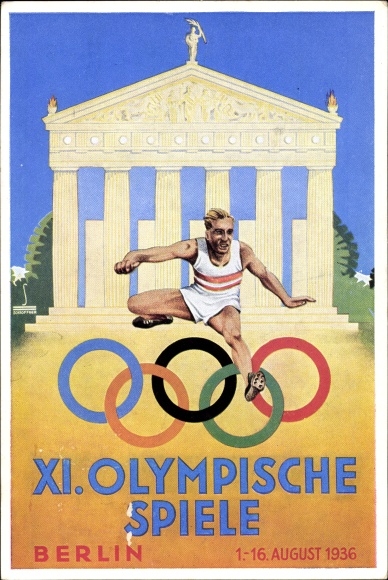 Artist PC Berlin, XI. Olympic Games 1936, hurdler, Austrian Olympic Fund