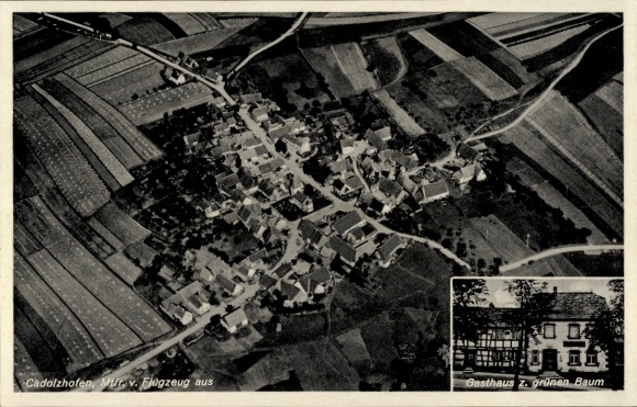 Ansichtkaart Cadolzhofenwickelsbach Midden-Franken, luchtfoto, herberg aan de groene boom