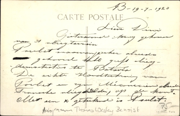 PC Le Pilote et le Mecanicien avant leur depart pour l'Australie sur le Caudron G-4, autograph