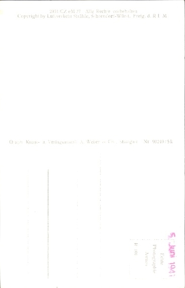 Postcard Hagnau am Bodensee, aerial photograph