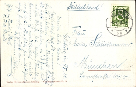 Artist PC Compton, ET, Salzburg in Austria, view from the Humboldt Terrace