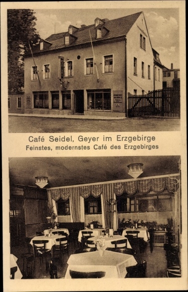 Ak Geyer in het Ertsgebergte van Saksen, Café Seidel, binnenaanzicht, hal