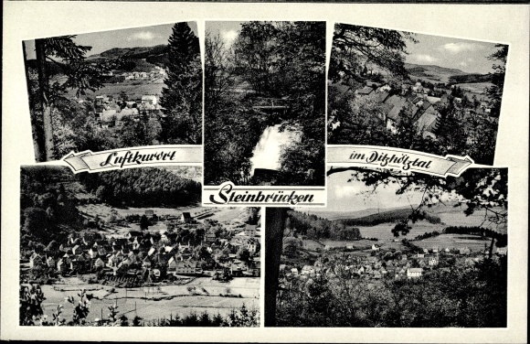 Postcard Steinbrücken Dietzholztal in Hessen, Panorama from the place