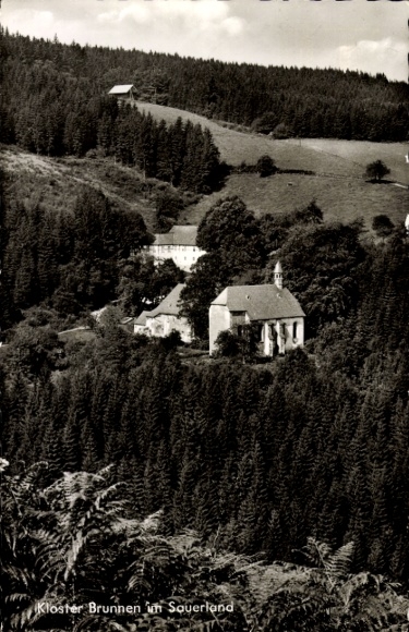 Postcard Sundern in Sauerland, Kloster Brunnen, partial view