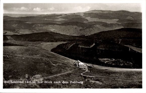 Postcard Aitern in the Black Forest, Badischer Belchen, Belchenhotel, aerial photograph, Feldberg