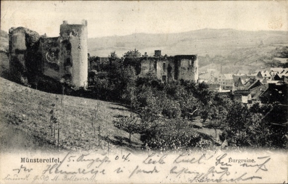 Postcard Bad Münstereifel in North Rhine Westphalia, castle ruins