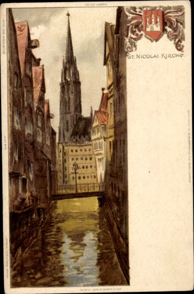 Coat of arms artist Chromo-Litho Biese, C., Hamburg, St. Nicolai Church