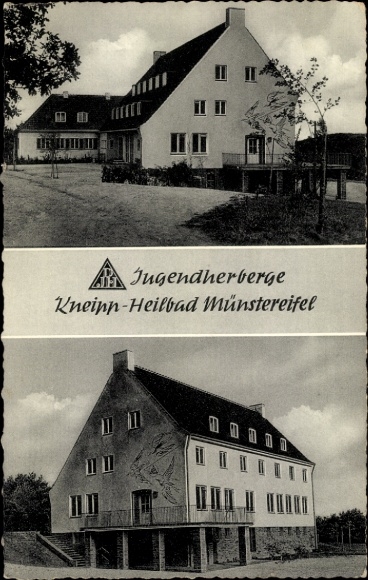 Postcard Bad Münstereifel in North Rhine-Westphalia, youth hostel, Kneipp spa